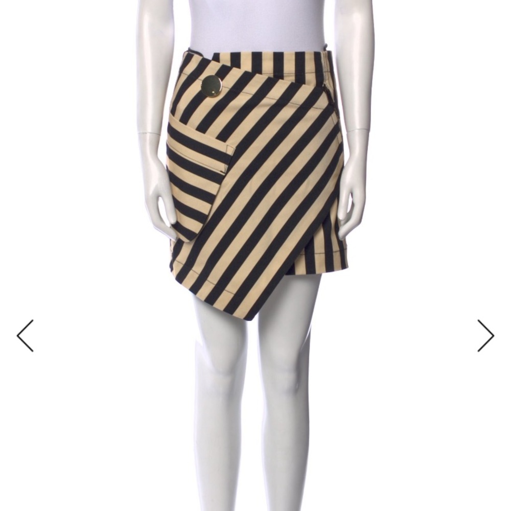 Petar Petrov Striped Black and Tan Women's Skirt S s
